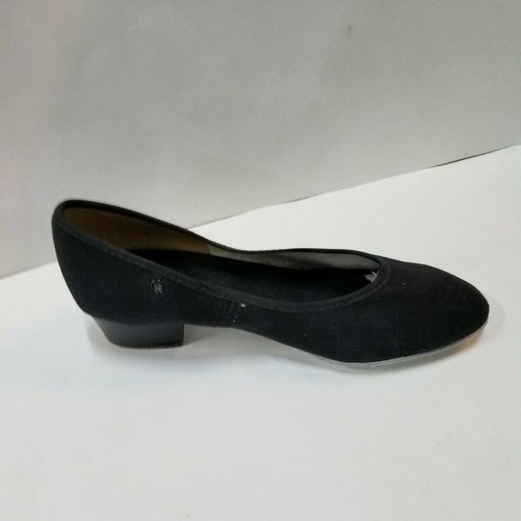 Angelo Luzio 902 Women's Size 5.5B Black Canvas Slip-On Ballroom Pumps Exam Shoe - Picture 4 of 5